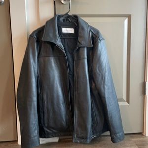 Calvin Klein Genuine Leather Jacket Large Black
